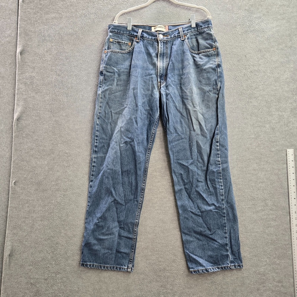 Levi's 550 Men Jeans 36x30 Blue Denim Relaxed‎ Fit Straight Pockets High Rise
